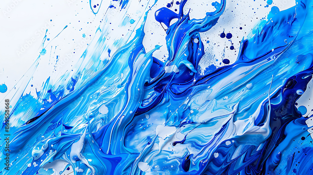Dynamic Blue and White Paint Splashes Dynamic Blue and White Paint Splashes
