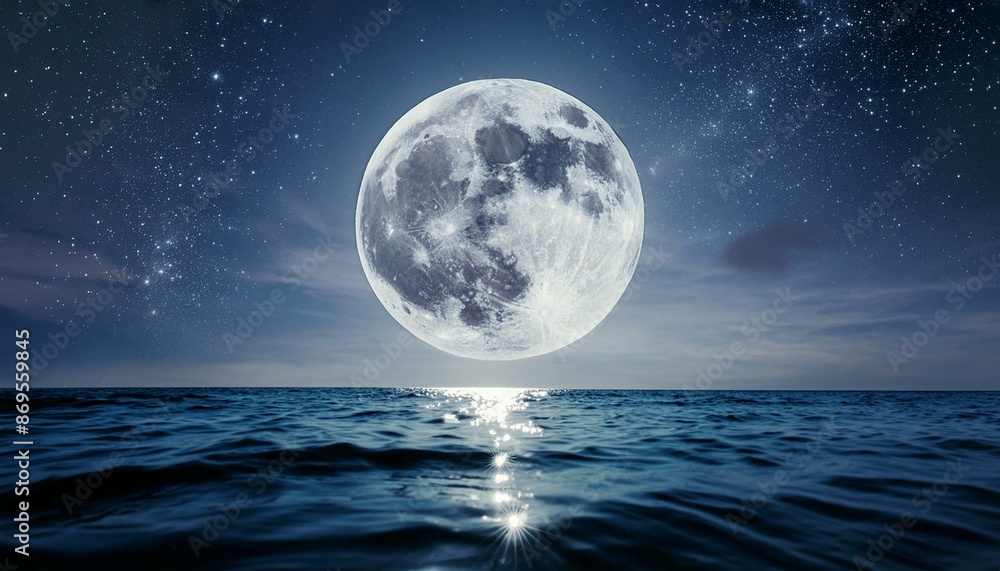 full moon over the ocean full moon over the ocean