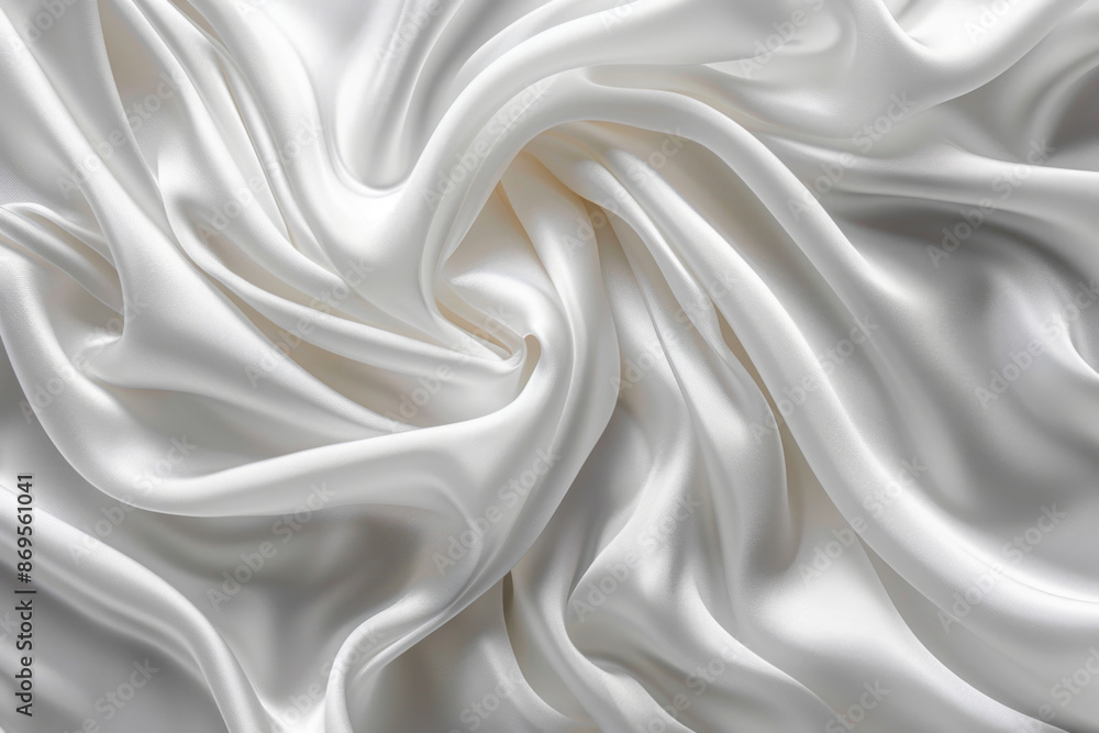 Obraz premium White Satin Draped Fabric Texture