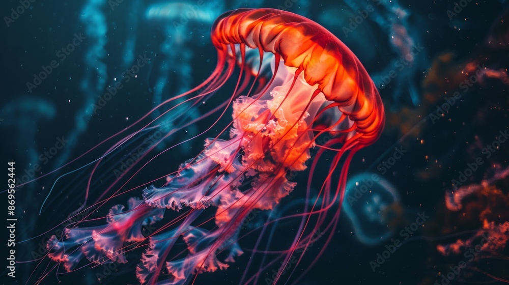 Up-Close and Textural: The Intricate Beauty of a Jellyfish Underwater Canvas Up-Close and Textural: The Intricate Beauty of a Jellyfish Underwater Canvas