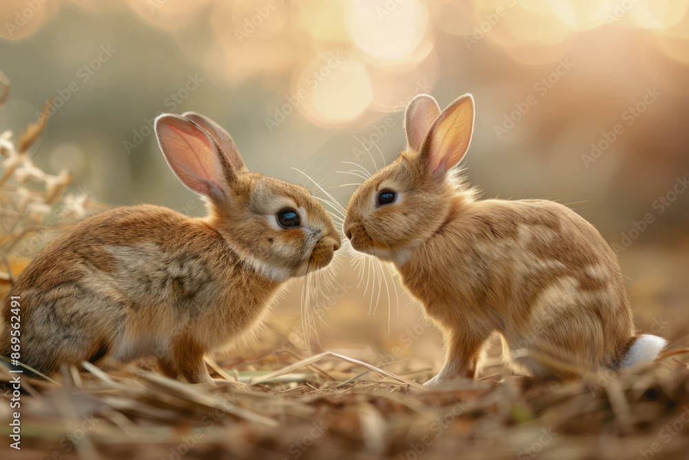 Adorable Wild Rabbit and Pet Guinea Pig Share a Moment of Unlikely Friendship in a Lush Green Meadow, Demonstrating the Unexpected Bonds of Nature Adorable Wild Rabbit and Pet Guinea Pig Share a Moment of Unlikely Friendship in a Lush Green Meadow, Demonstrating the Unexpected Bonds of Nature