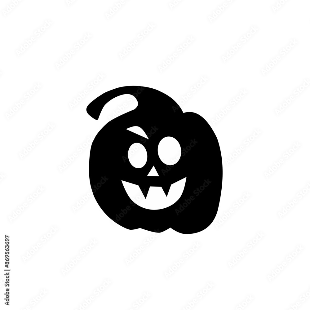 Fototapeta premium Halloween pumpkin silhouette set vector illustration.