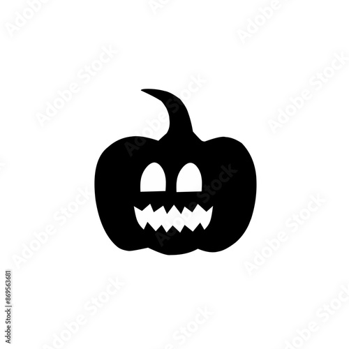 Halloween pumpkin silhouette set vector illustration.