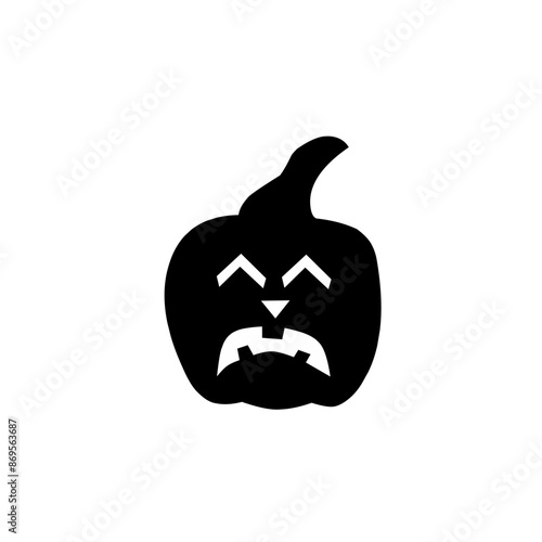 Halloween pumpkin silhouette set vector illustration.
