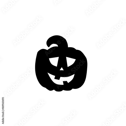 Halloween pumpkin silhouette set vector illustration.