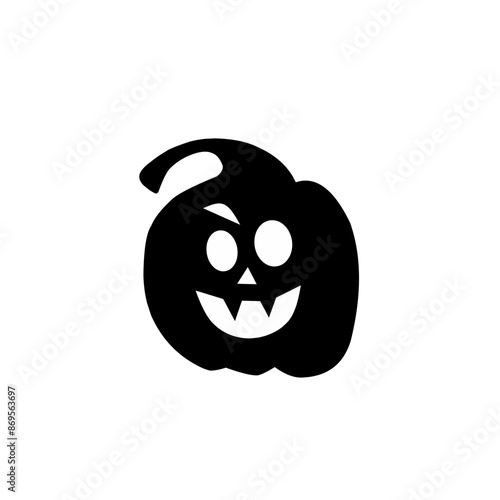 Halloween pumpkin silhouette set vector illustration.