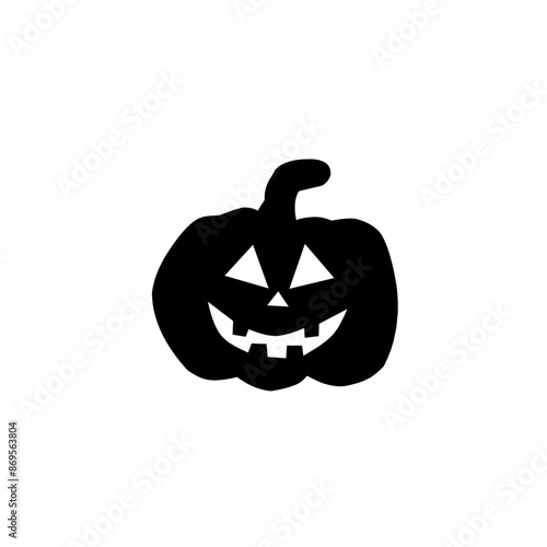 Halloween pumpkin silhouette set vector illustration.
