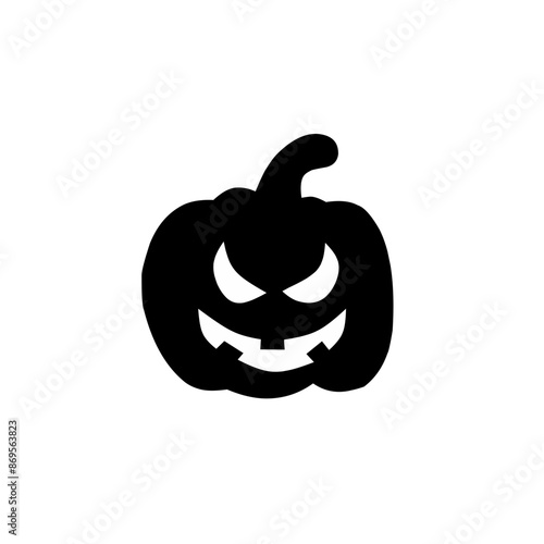 Halloween pumpkin silhouette set vector illustration.