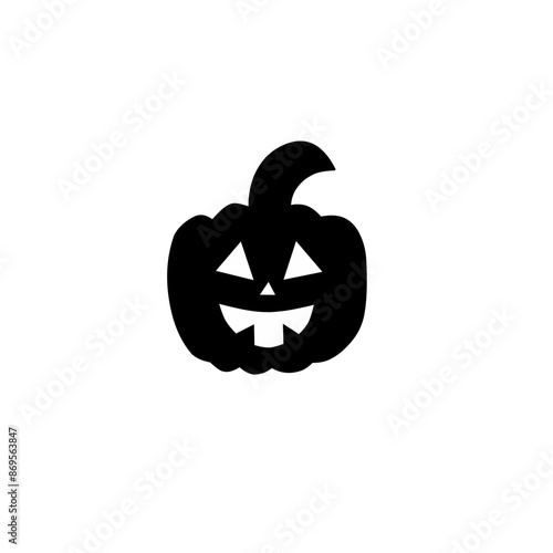 Halloween pumpkin silhouette set vector illustration.