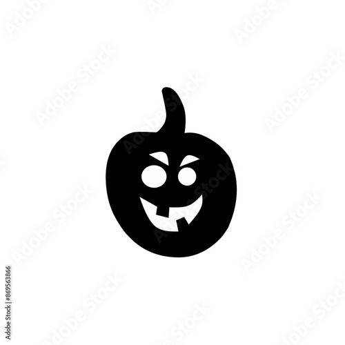 Halloween pumpkin silhouette set vector illustration.