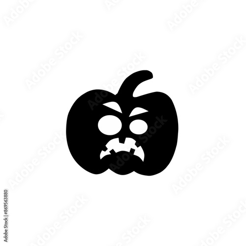 Halloween pumpkin silhouette set vector illustration.
