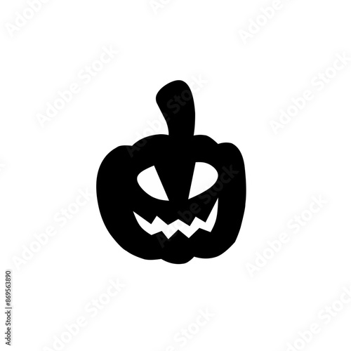 Halloween pumpkin silhouette set vector illustration.