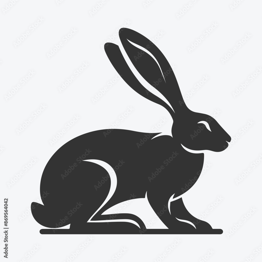 Obraz premium Majestic Hare Silhouette, Ideal for Artistic and Design Endeavors