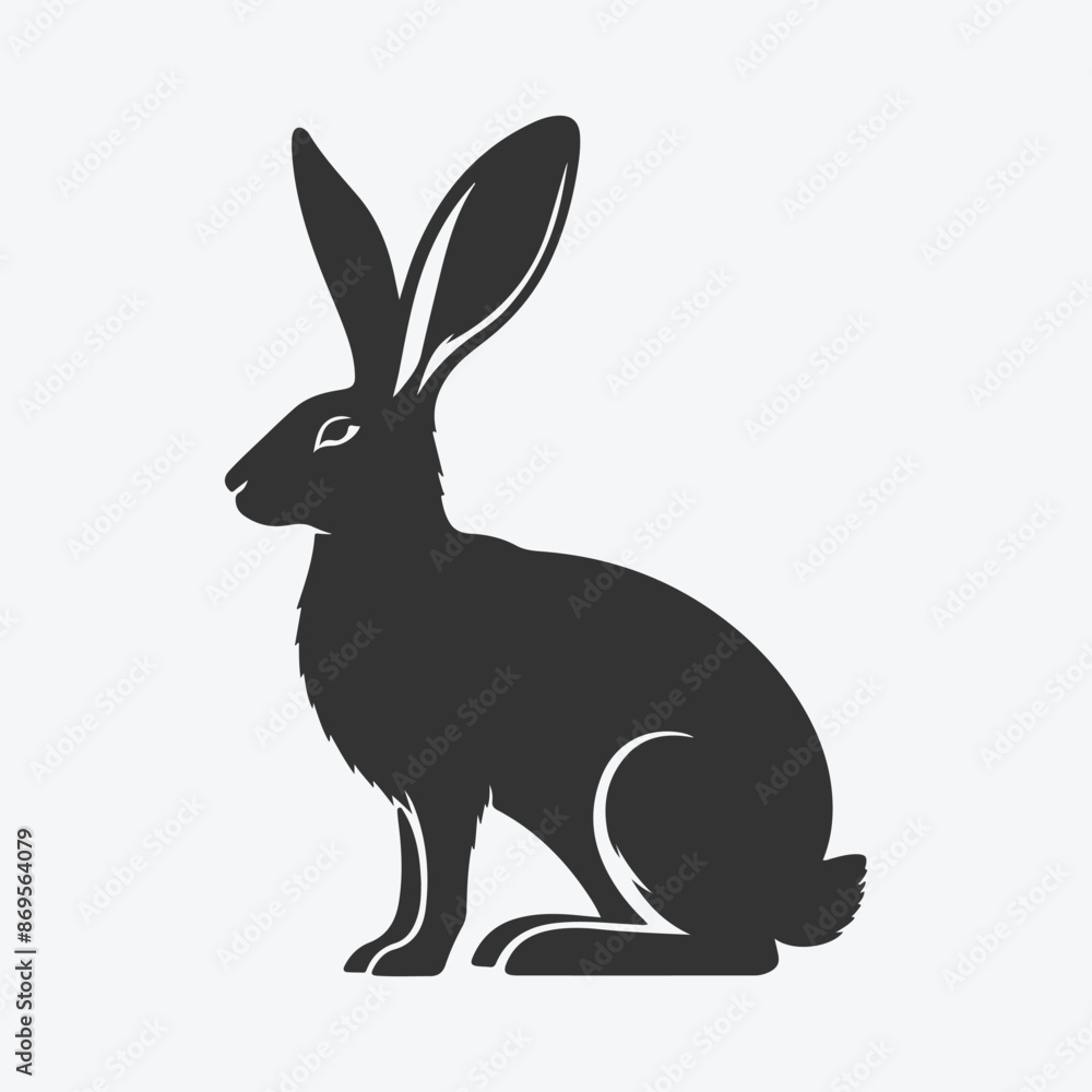 Obraz premium Majestic Hare Silhouette, Ideal for Artistic and Design Endeavors