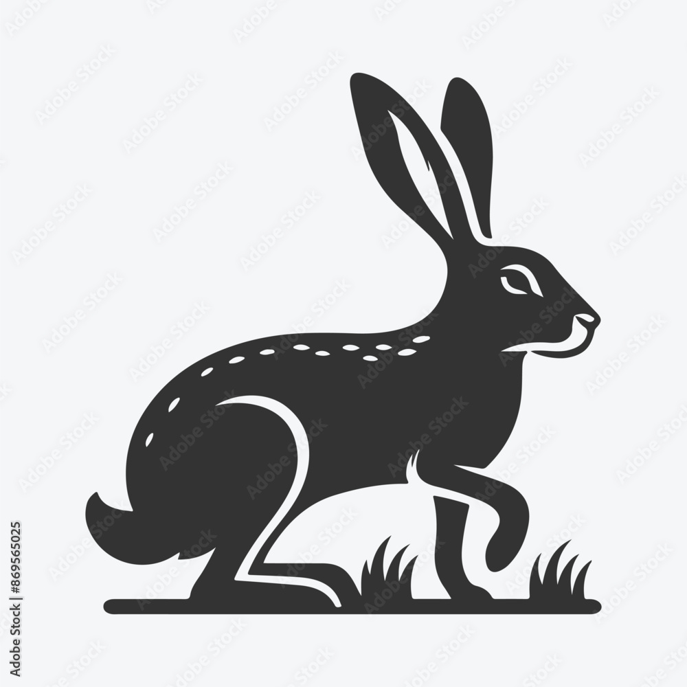 Majestic Hare Silhouette, Ideal for Artistic and Design Endeavors Majestic Hare Silhouette, Ideal for Artistic and Design Endeavors