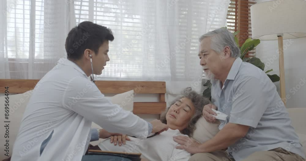 Doctor visit and check up health for Elder couples at home