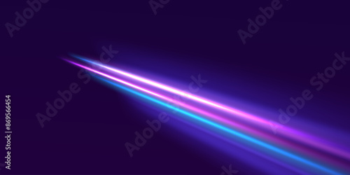 3d render, abstract neon vector background, space tunnel turning to left, ultra violet rays. Future technology speed line light effect, cyberpunk style background material with a sense of technology.