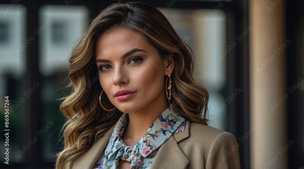 Fototapeta premium Smart attractive elegant stylish beautiful classic