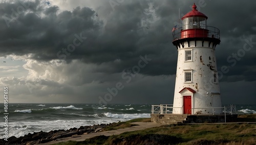 Wallpaper Mural A lighthouse keeper's journal, recounting years of solitude and storms weathered by the sea ai_generated Torontodigital.ca