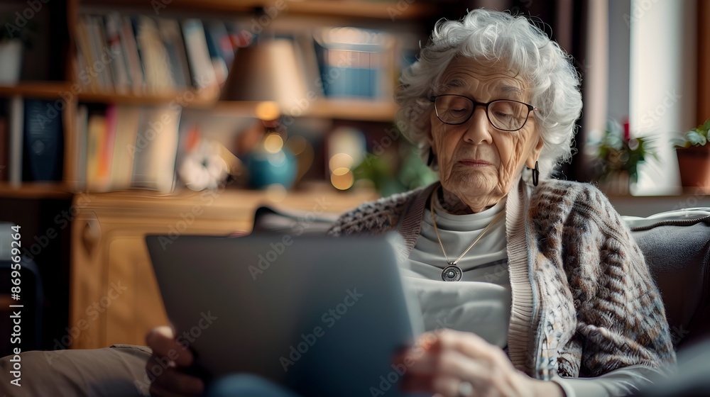 Elderly Patient Utilizing Laptop for Virtual Medical Consultation with Doctor Elderly Patient Utilizing Laptop for Virtual Medical Consultation with Doctor