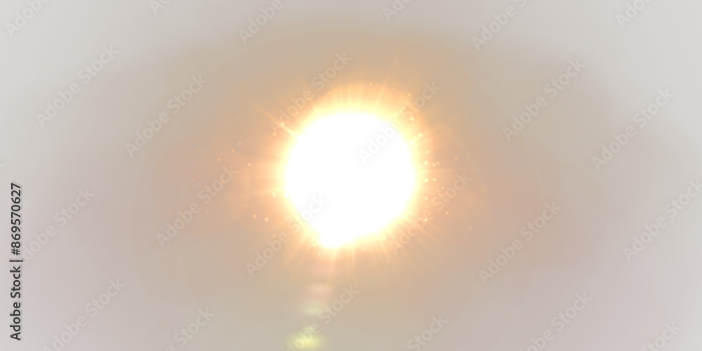 Glow effect. Star sparkles on a transparent background. Light Effects, lens flares, Sun flash with rays or spotlight and bokeh. Glow flare light effect.