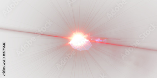 Glow effect. Star sparkles on a transparent background. Light Effects,  lens flares, Sun flash with rays or spotlight and bokeh. Glow flare light effect. photo