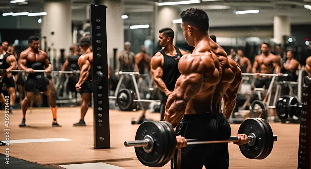 Strong bodybuilder man in a gym. Strong bodybuilder man in a gym.