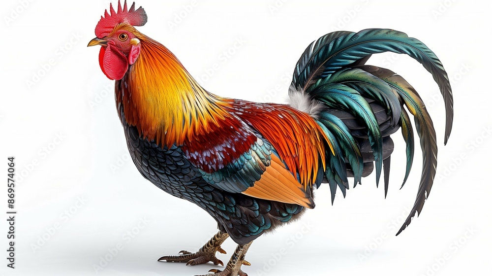 Fototapeta premium rooster isolated on white background