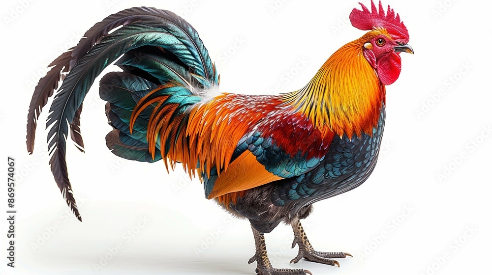 Fototapeta premium rooster isolated on white background