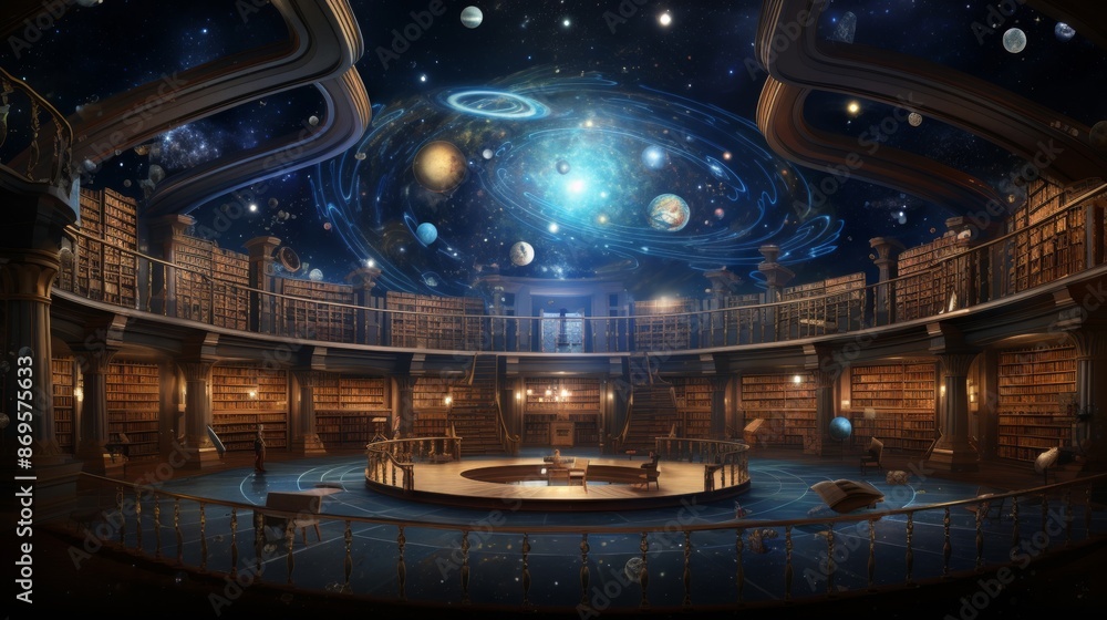 Futuristic Space Library. Futuristic Space Library.