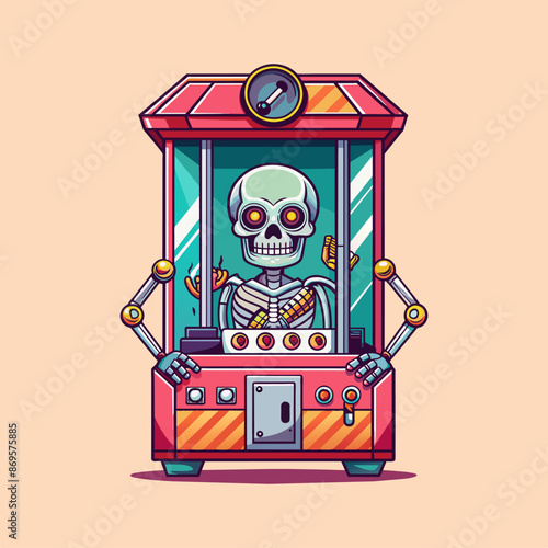set of crane claw machine vector	
