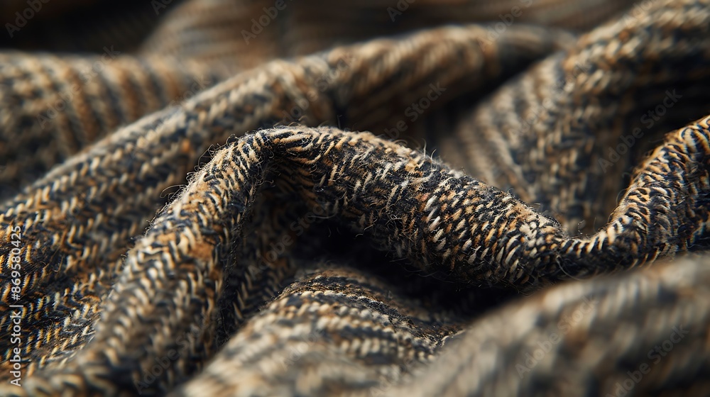 Close-up of a Brown and Black Woven Fabric Close-up of a Brown and Black Woven Fabric