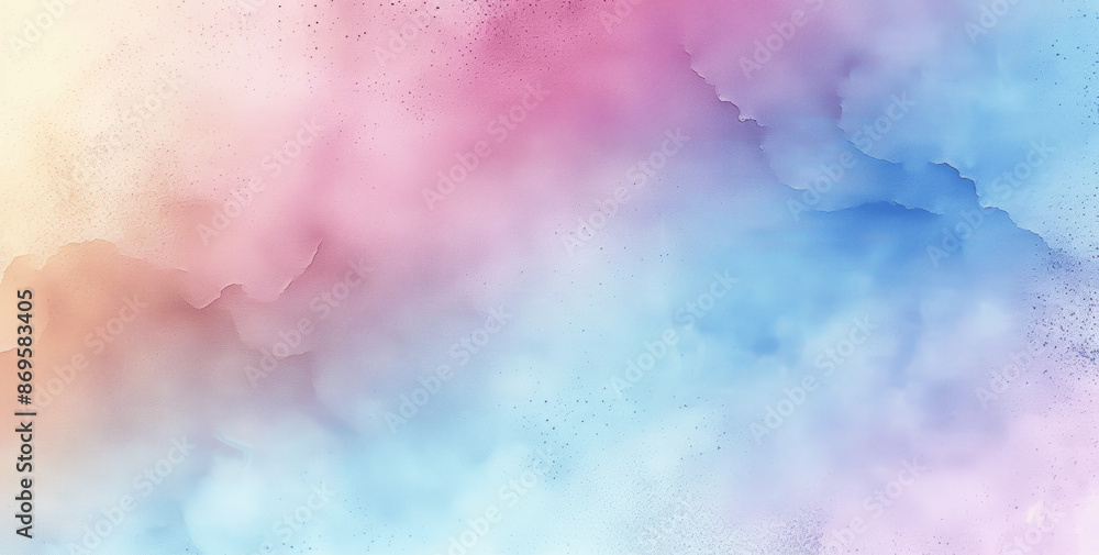 Obraz premium Soft Pastel Grainy Gradient Background with Blue Pink White Colors, Web Banner Design with Copy Space