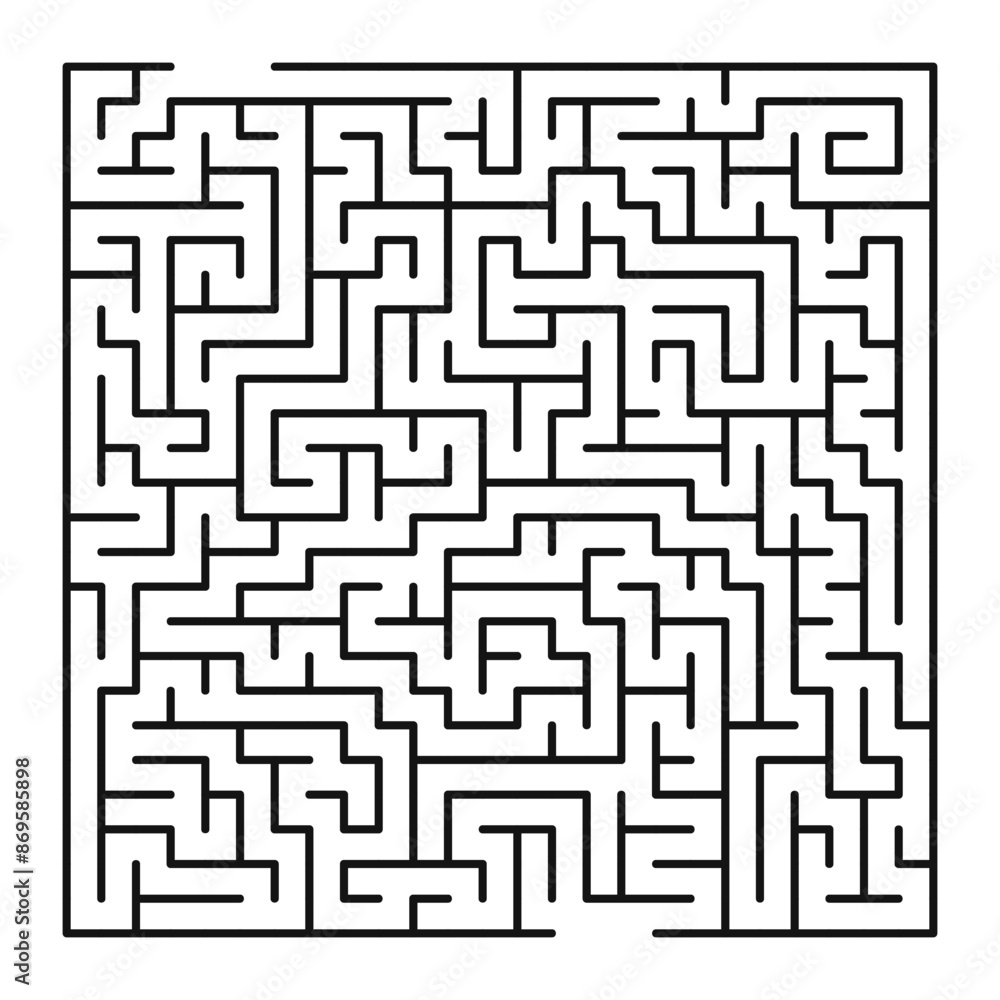 Maze shape design element. There is one entrance and exit and one correct path, but many paths lead to dead ends. Maze shape design element. There is one entrance and exit and one correct path, but many paths lead to dead ends.