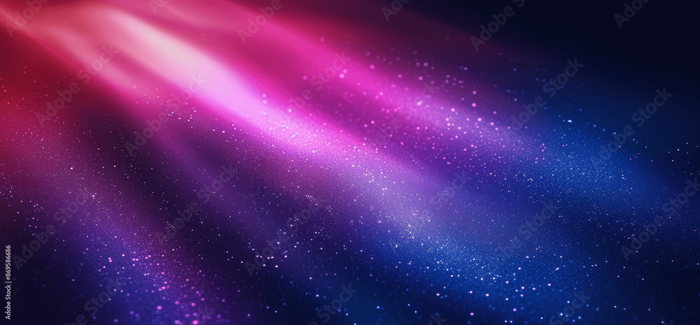 Naklejka premium Dark Gradient Background with Pink Light Rays Grainy Texture 2/3 Space for Text