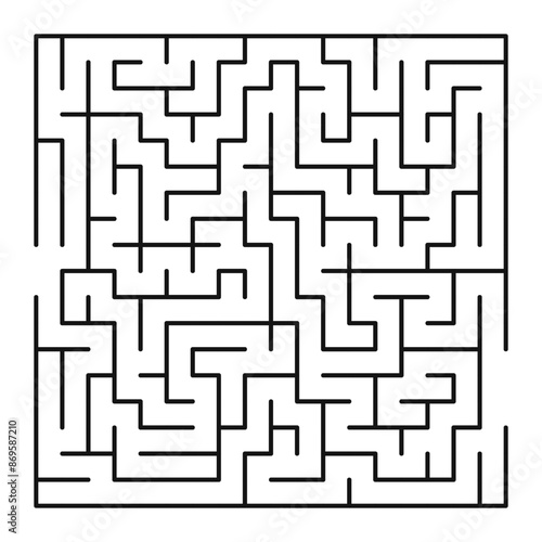 Maze shape design element. There is one entrance and exit and one correct path, but many paths lead to dead ends.