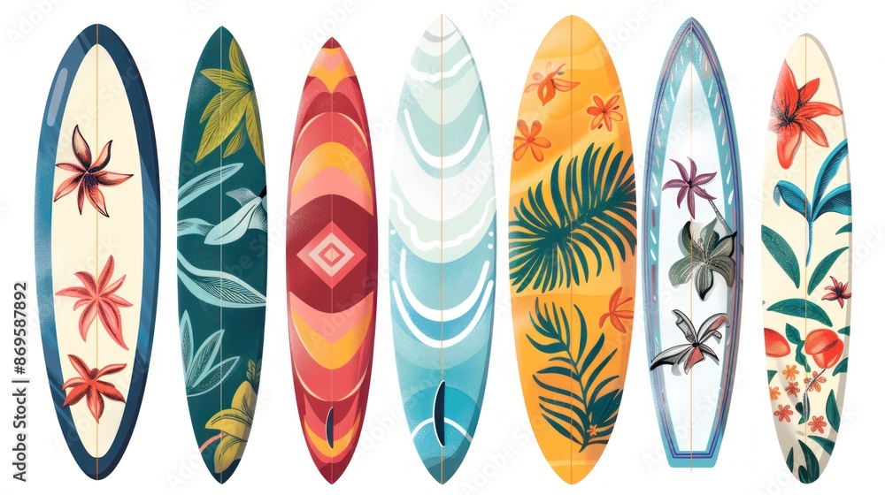 Vector surfboard, set of surfboards arranged in rows. Vector surfboard, set of surfboards arranged in rows.