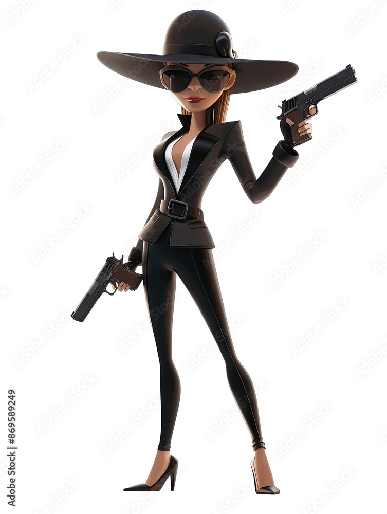 Cartoon character spy 3d illustration Cartoon character spy 3d illustration