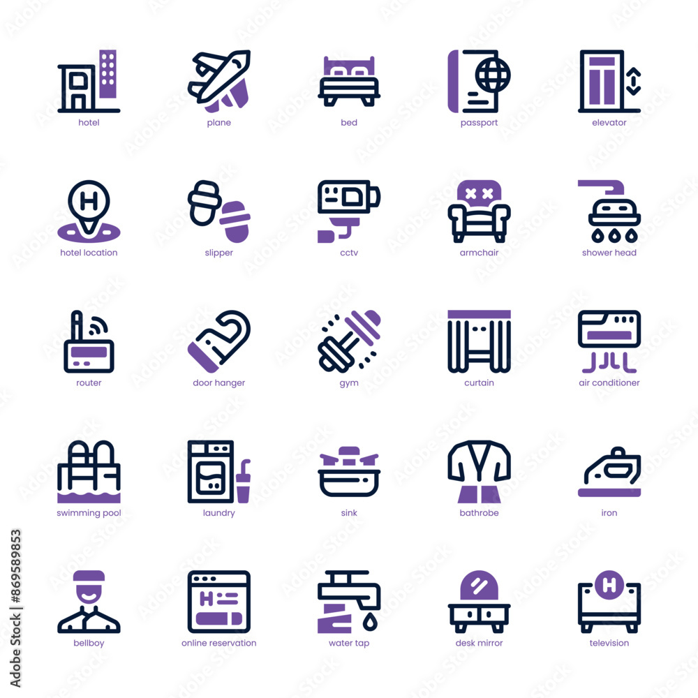 Hotel Service icon pack for your website, mobile, presentation, and logo design. Hotel Service icon dual tone design. Vector graphics illustration and editable stroke. Hotel Service icon pack for your website, mobile, presentation, and logo design. Hotel Service icon dual tone design. Vector graphics illustration and editable stroke.