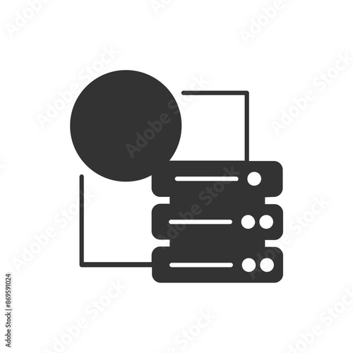 Set of Silhouette web hosting Icons. Vector Illustration isolated on white background.