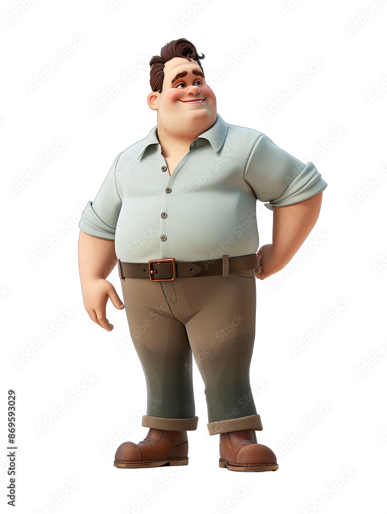 Fototapeta premium 3d cartoon of fat man