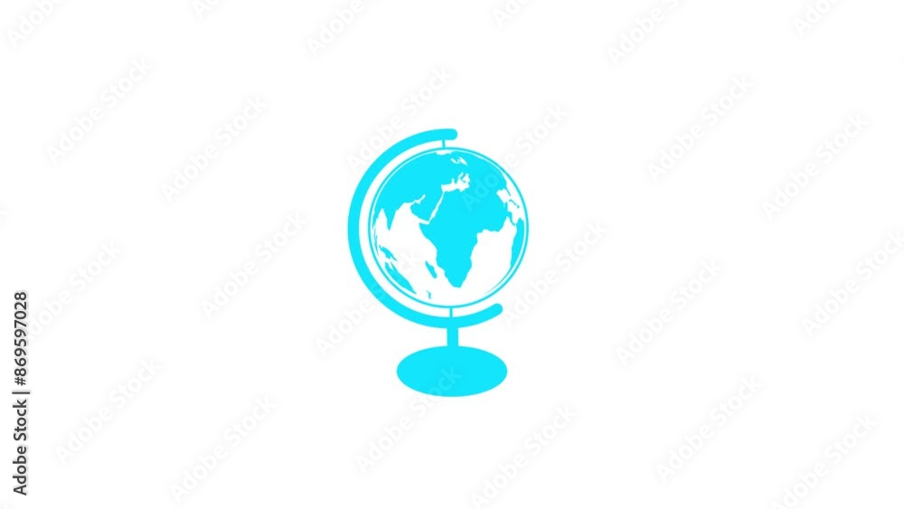 Abstract earth globe stand lamp and rotating earth globe icon animation. Abstract earth globe stand lamp and rotating earth globe icon animation.
