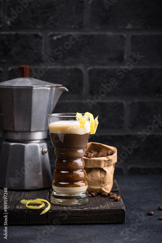 Canarian laired trendy barraquito coffee photo