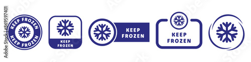 Keep Frozen - vector signs for food product packaging.