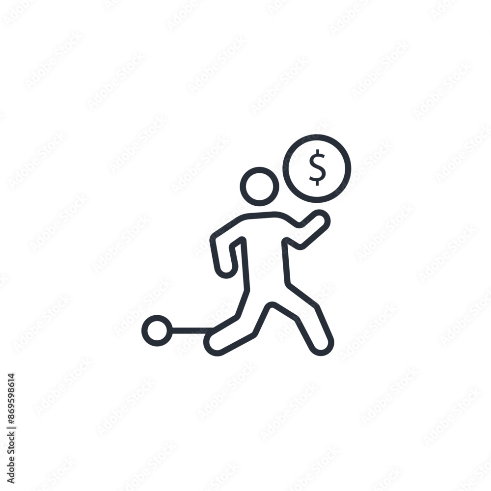 Debt icon. vector.Editable stroke.linear style sign for use web design,logo.Symbol illustration. Debt icon. vector.Editable stroke.linear style sign for use web design,logo.Symbol illustration.