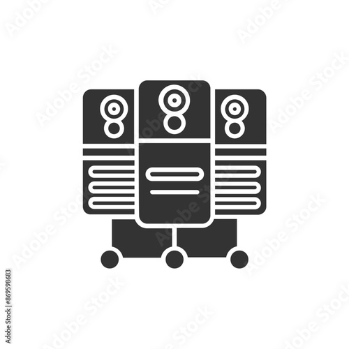 Set of Silhouette web hosting Icons. Vector Illustration isolated on white background.