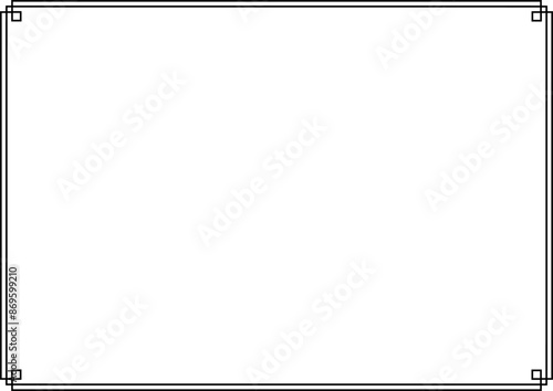 Single Colored Monoline Square Doodle Border