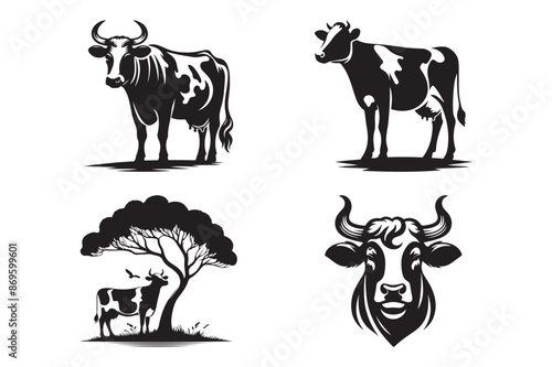 Cow silhouette vector illustration