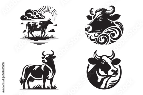 Cow silhouette vector illustration