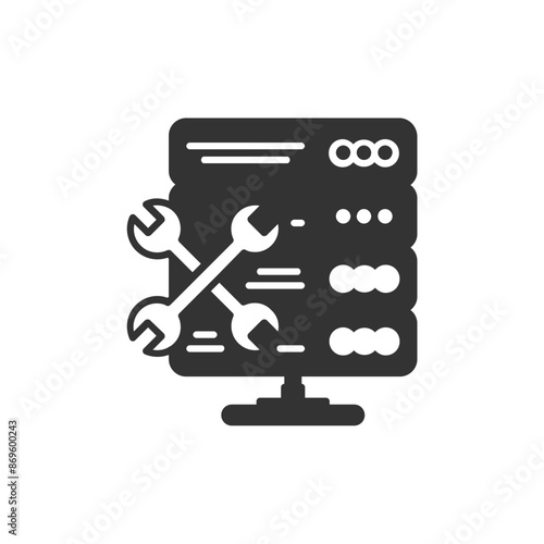 Set of Silhouette web hosting Icons. Vector Illustration isolated on white background.